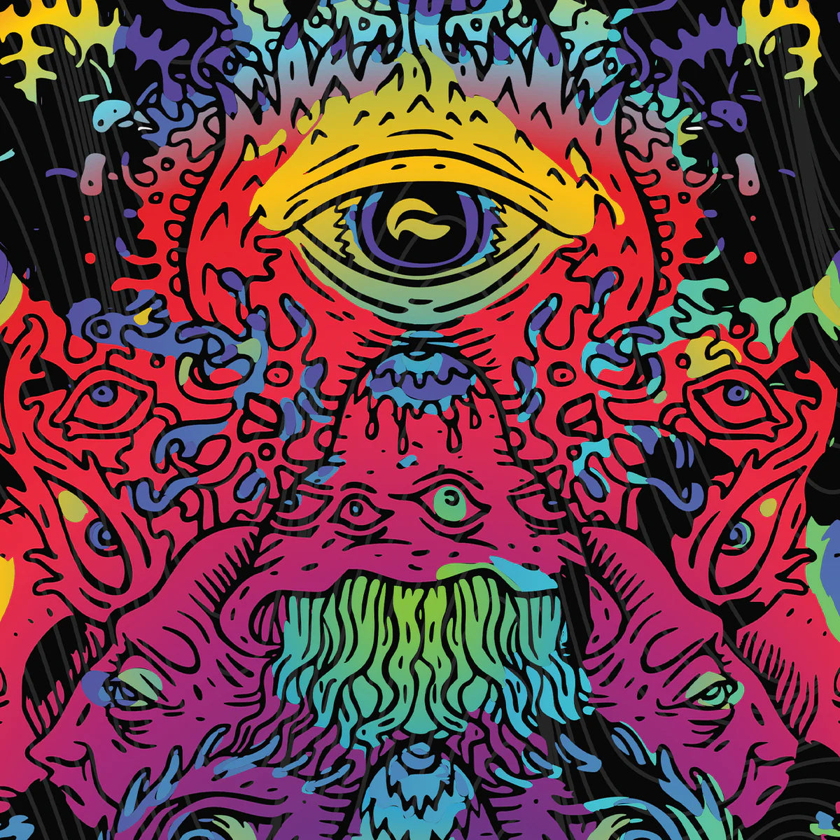 Eye Am black Space & Galaxy Backpack – Mystic Cosmic Design close up View | FaceOff