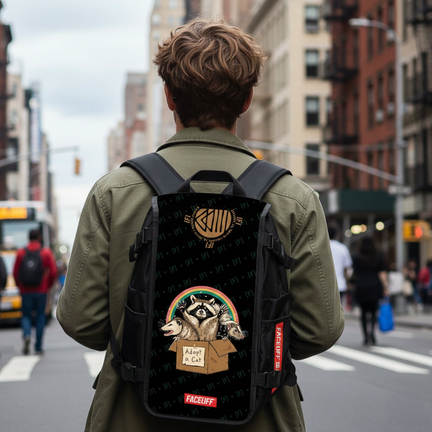 Adopt A Cat street art backpack lifestyle – FaceOff
