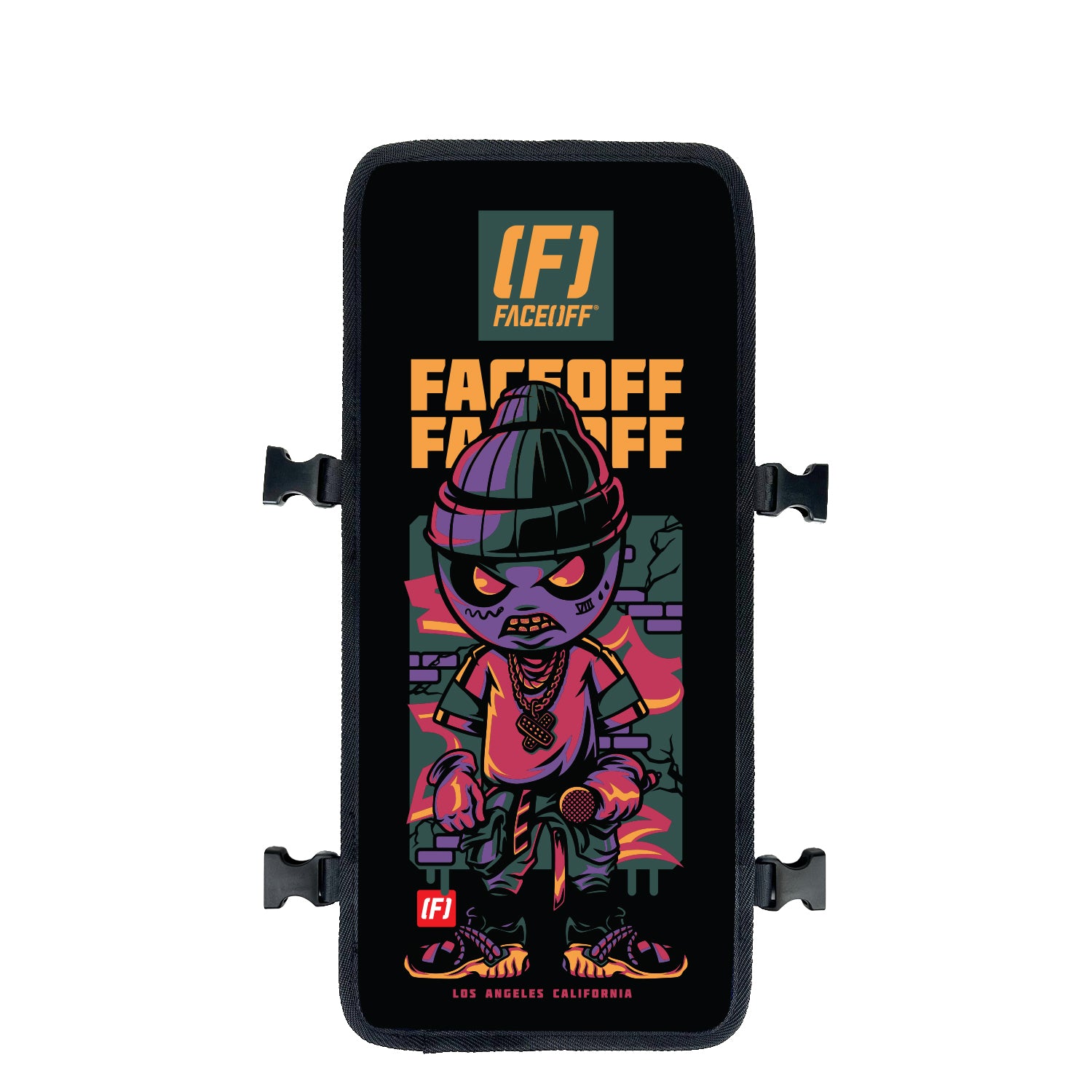 BeanieBrawler Shredder Skateboard backpack with swappable face cover view- FaceOff