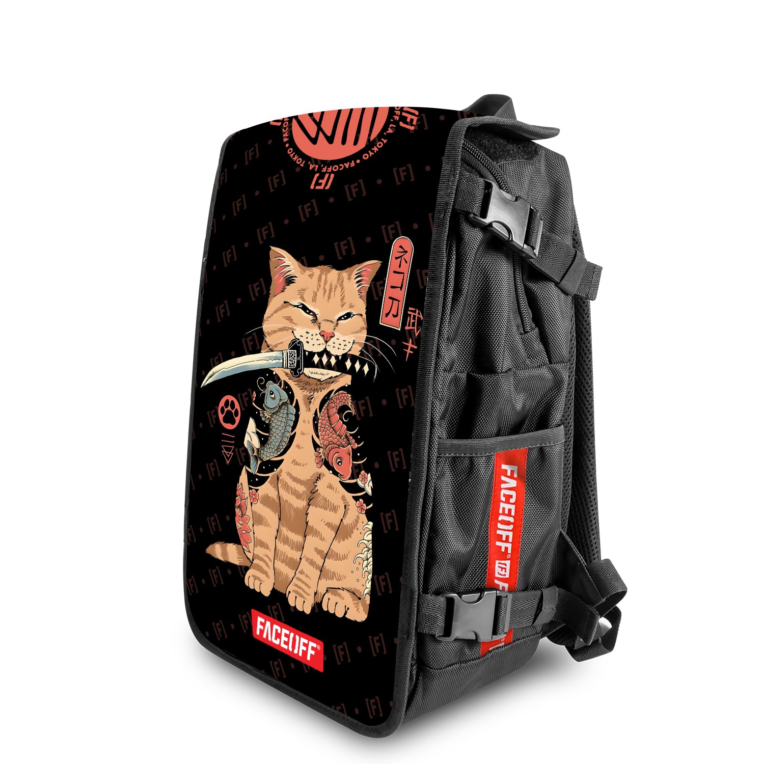 Catana Asssasin Japanese art backpack Angle View - FaceOff