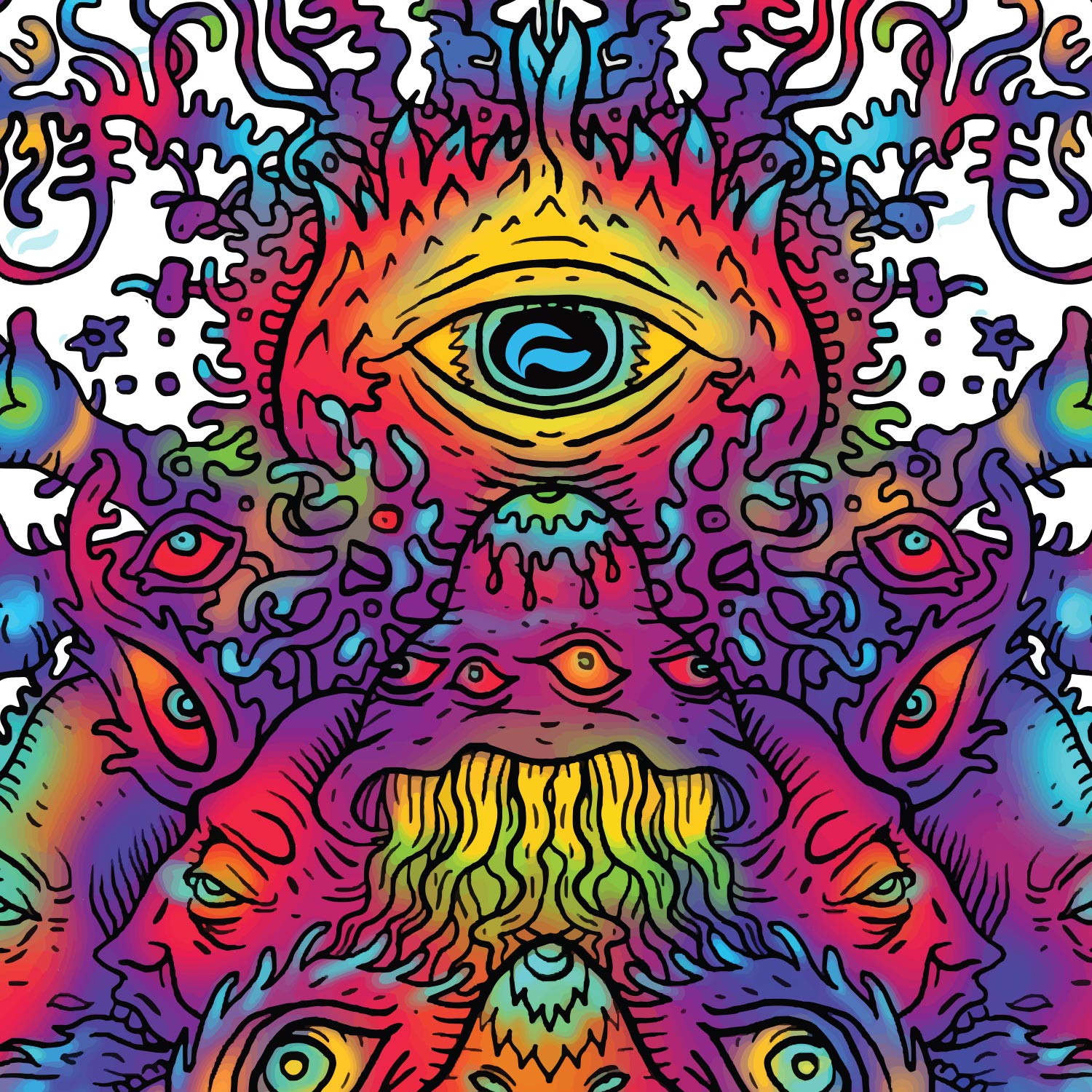 Eye Am Space & Galaxy Backpack – Mystic Cosmic Design close up View | FaceOff