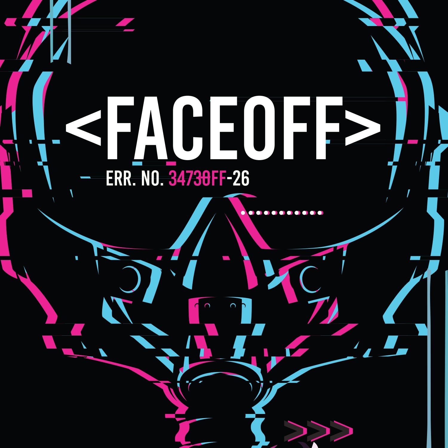 Glitch Pilot Game On backpack with swappable face close up view- FaceOff