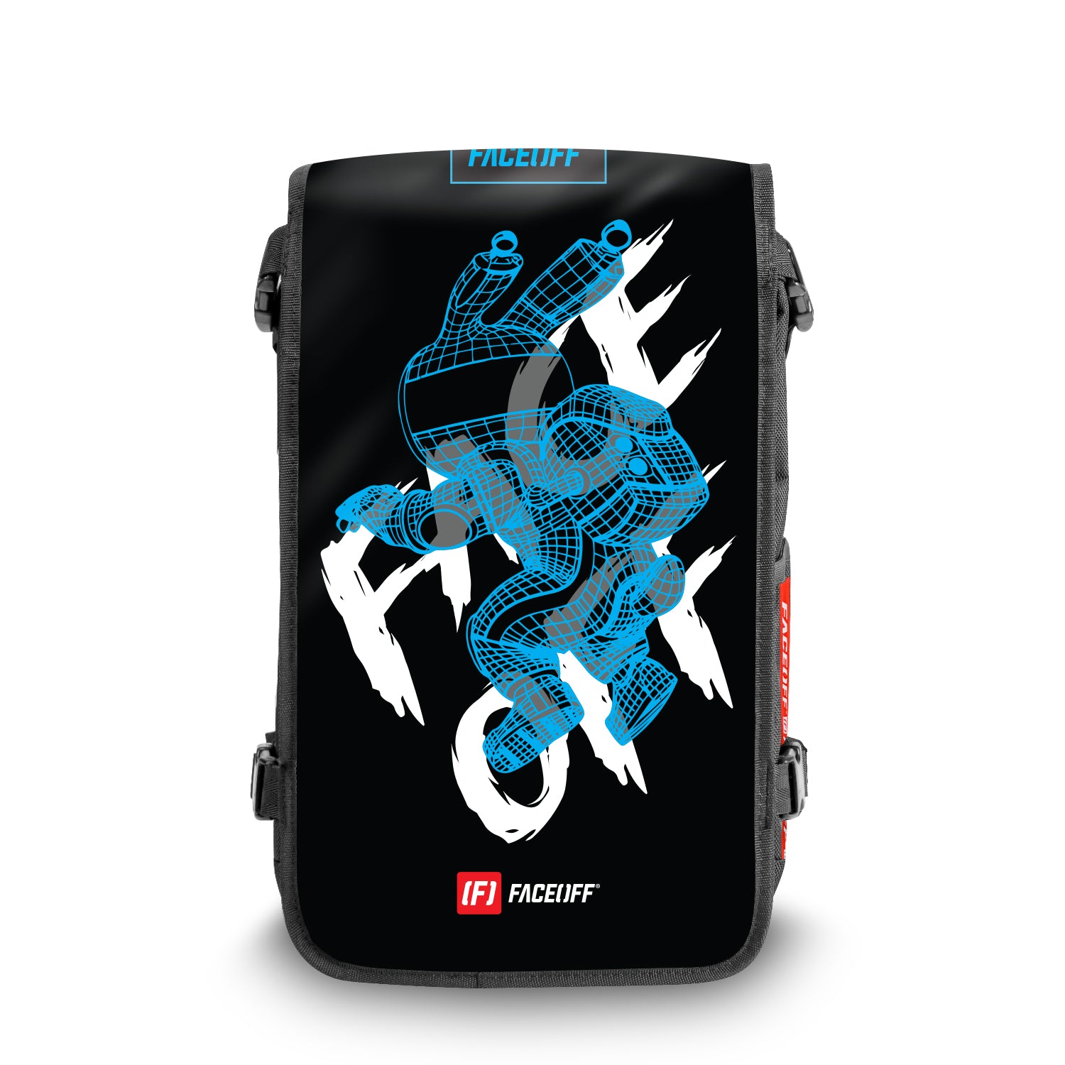 Grid Runner Game On backpack with swappable face front view- FaceOff