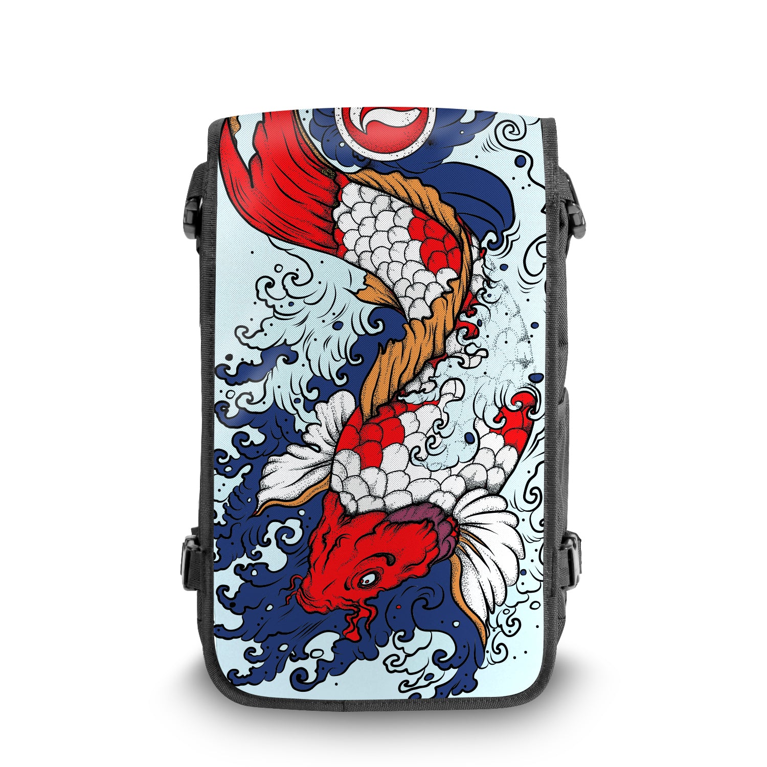 Koi Japanese art backpack Front View - FaceOff