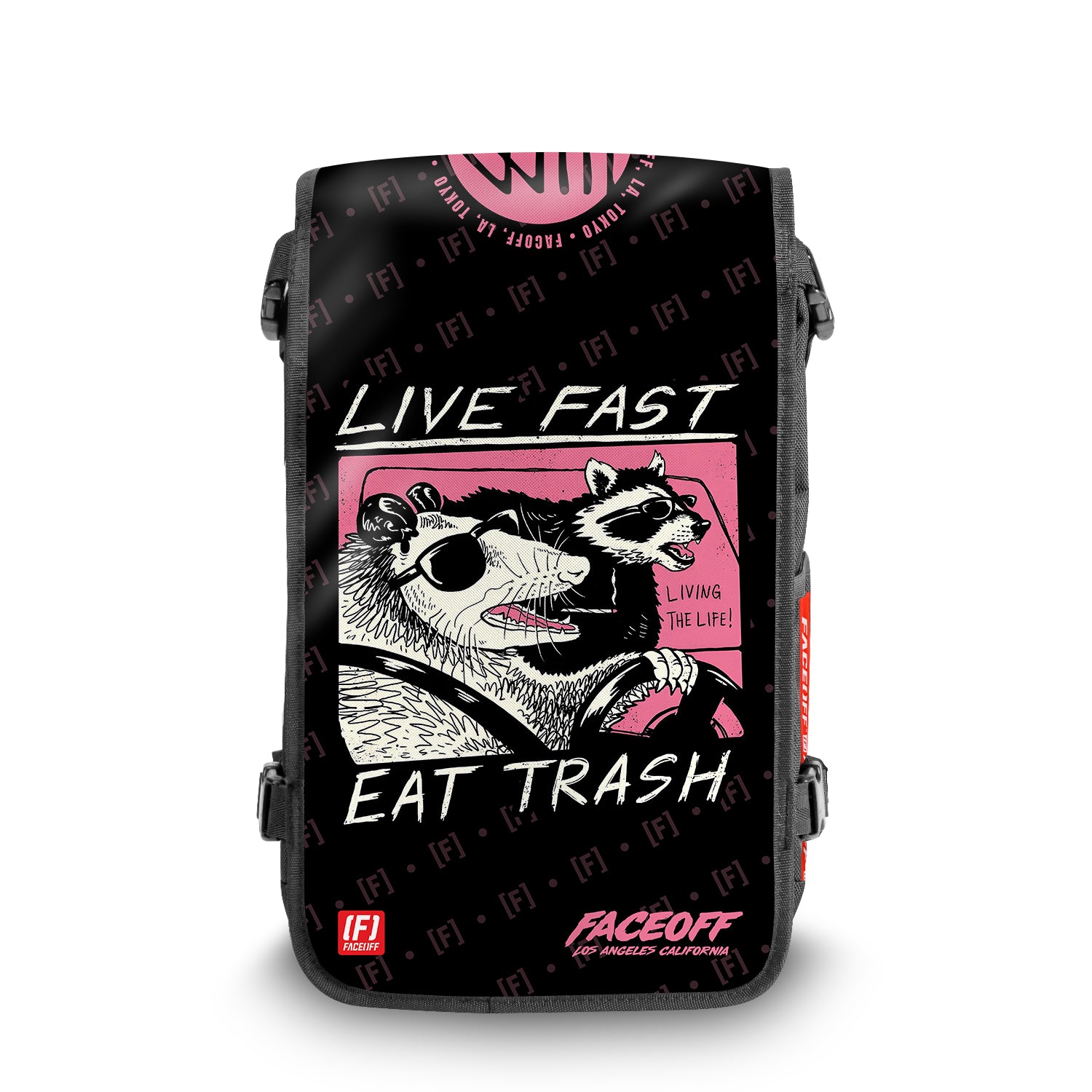 Live fast Japanese art backpack Front View - FaceOff