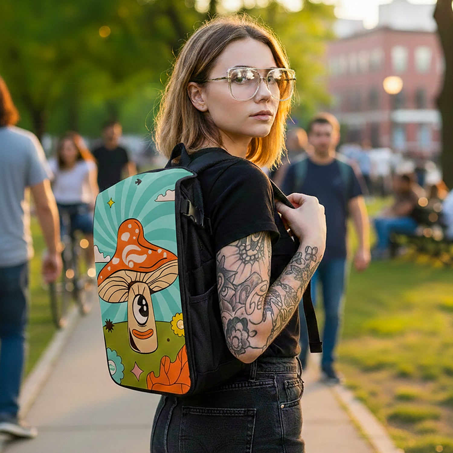 Mushroom Space & Galaxy Backpack – Mystic Cosmic Design lifestyle | FaceOff
