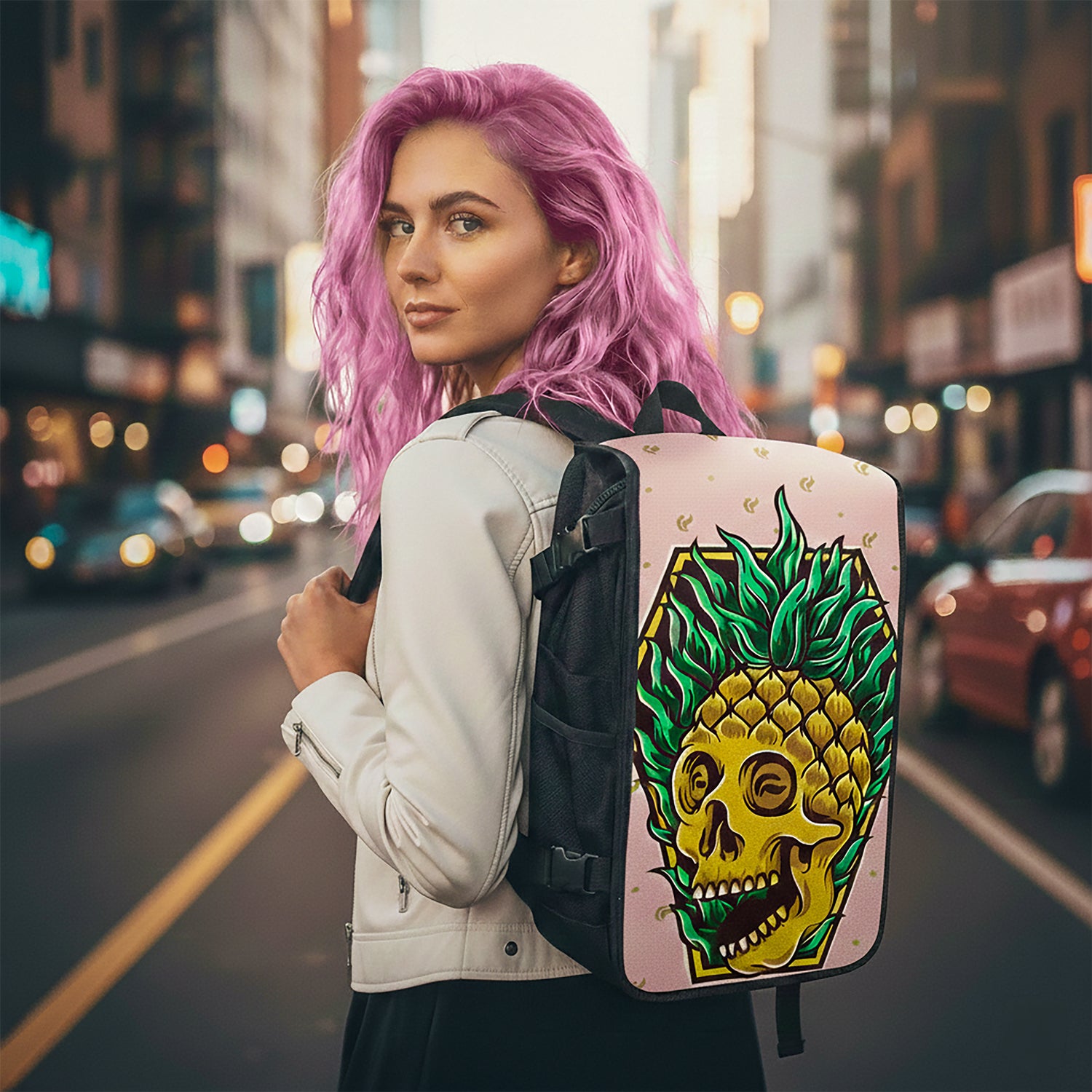 Pineapple Express Skull & Bones backpack lifestyle - FaceOff