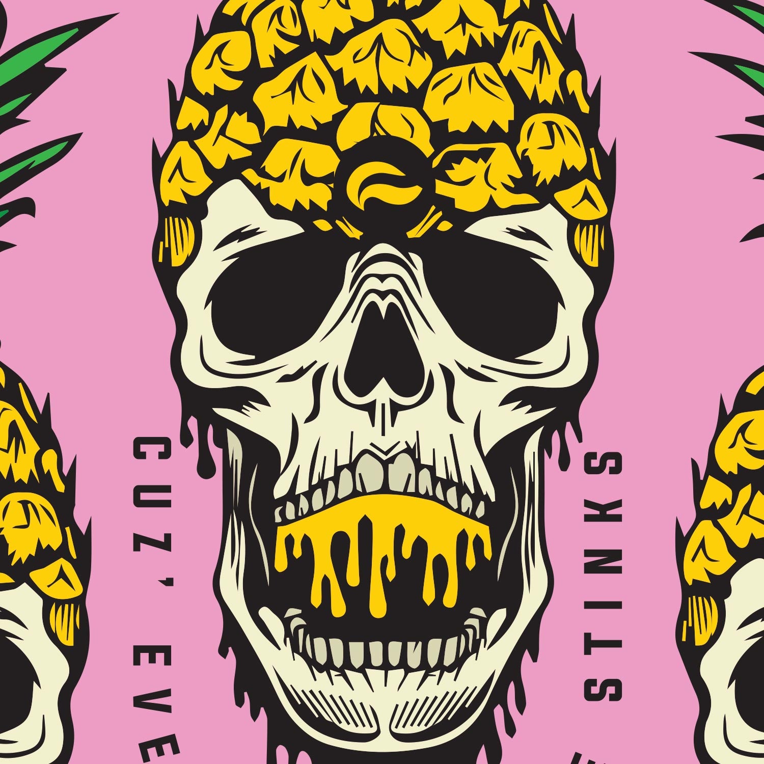 Pineapple Head Skull & Bones backpack close up - FaceOff