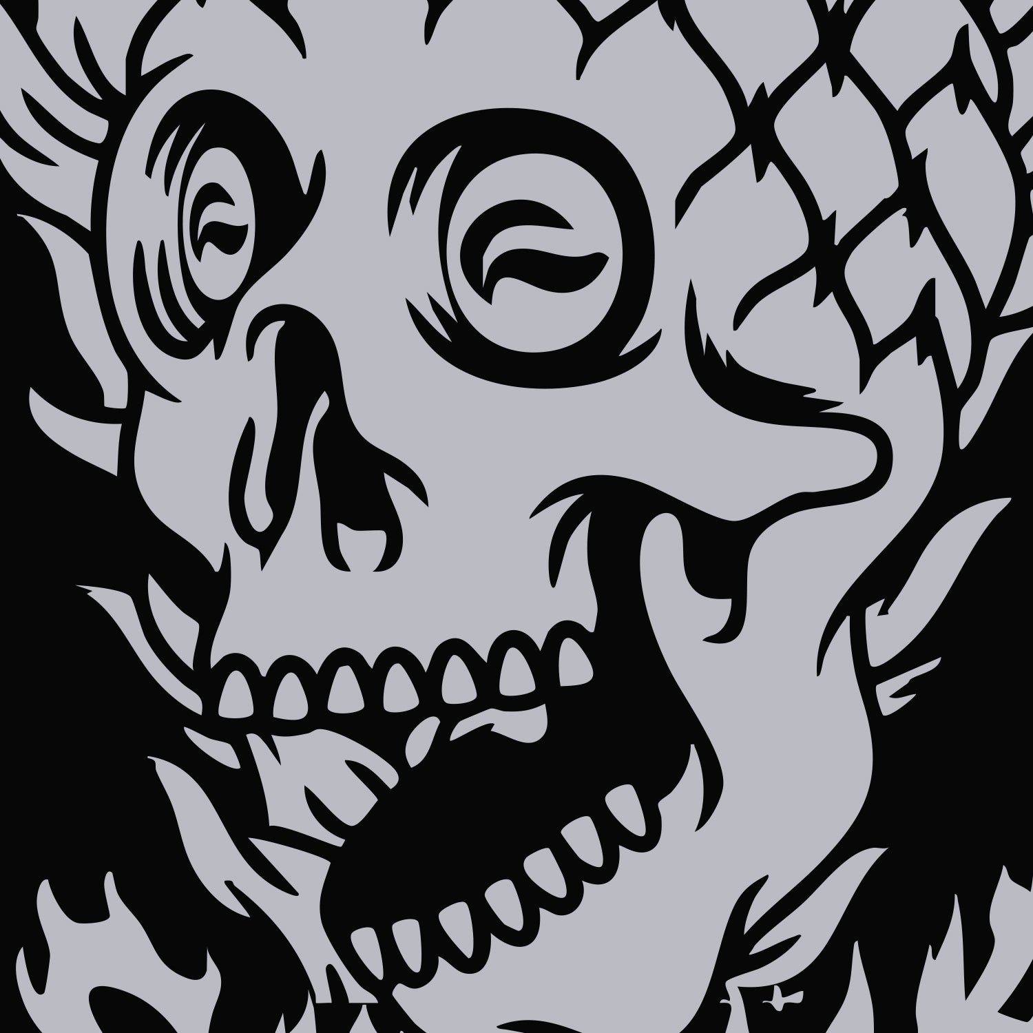 Pineapple Skull Black Skull & Bones backpack close up View - FaceOff