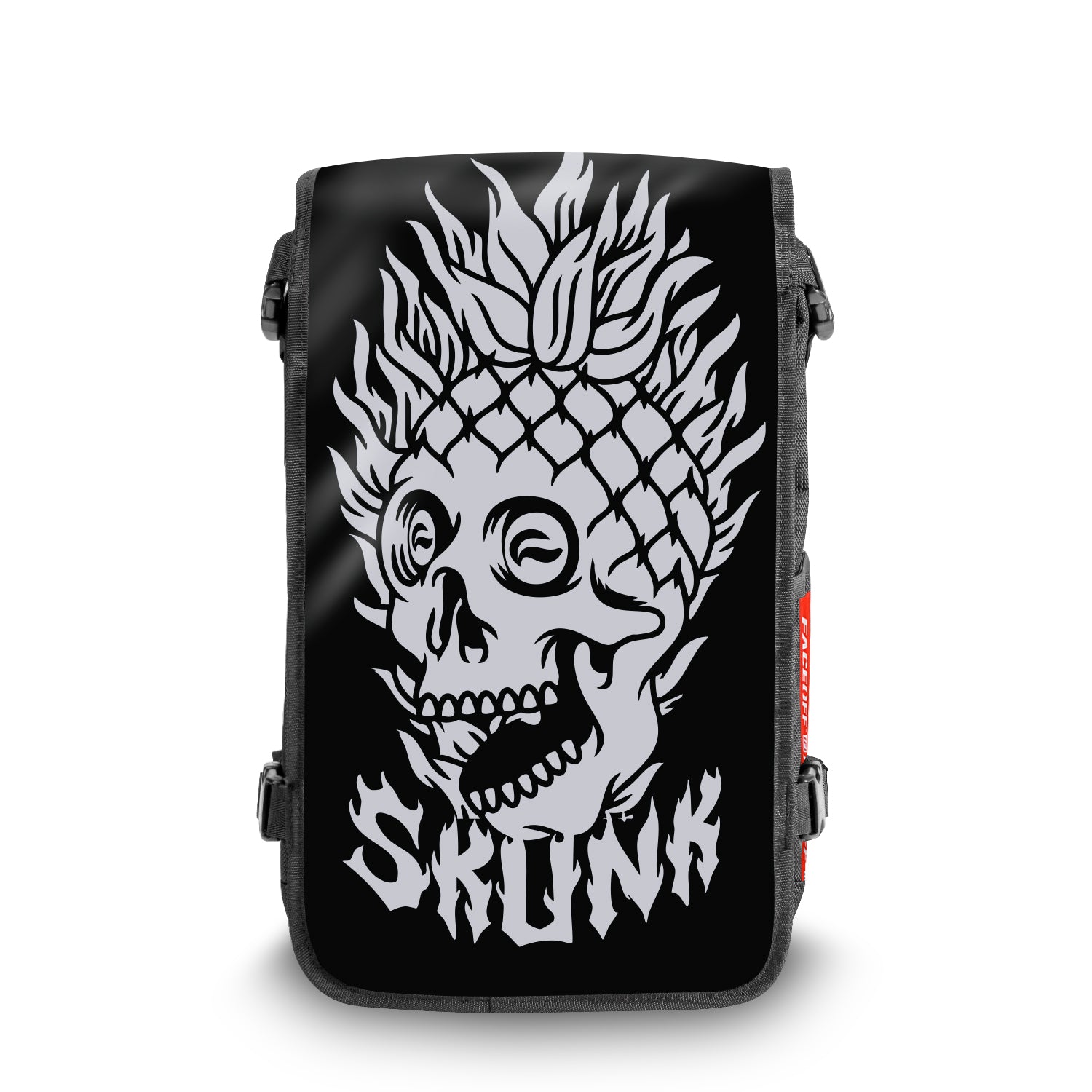 Pineapple Skull Black Skull & Bones backpack front View - FaceOff