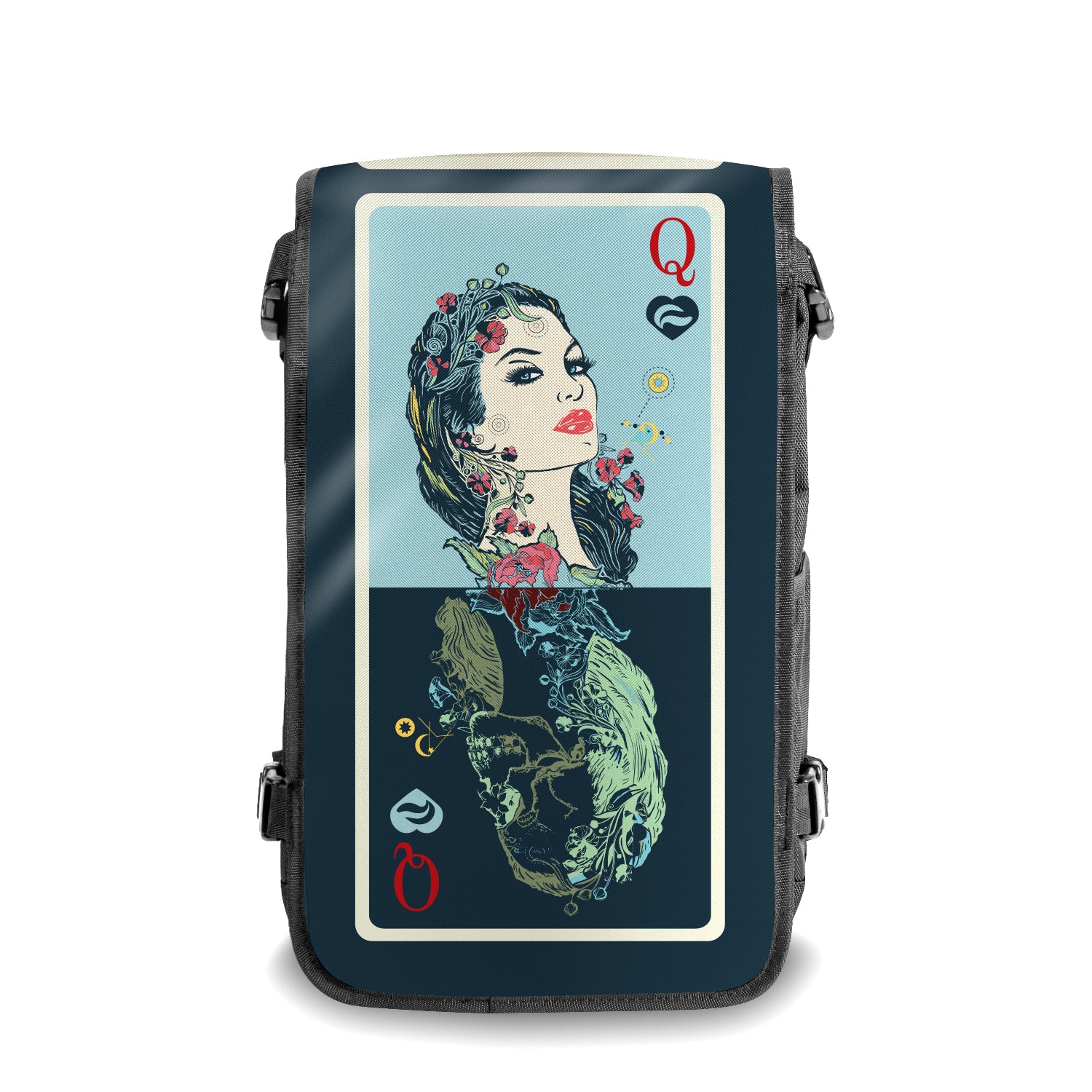 Queen of Death Skull & Bones backpack front View - FaceOff