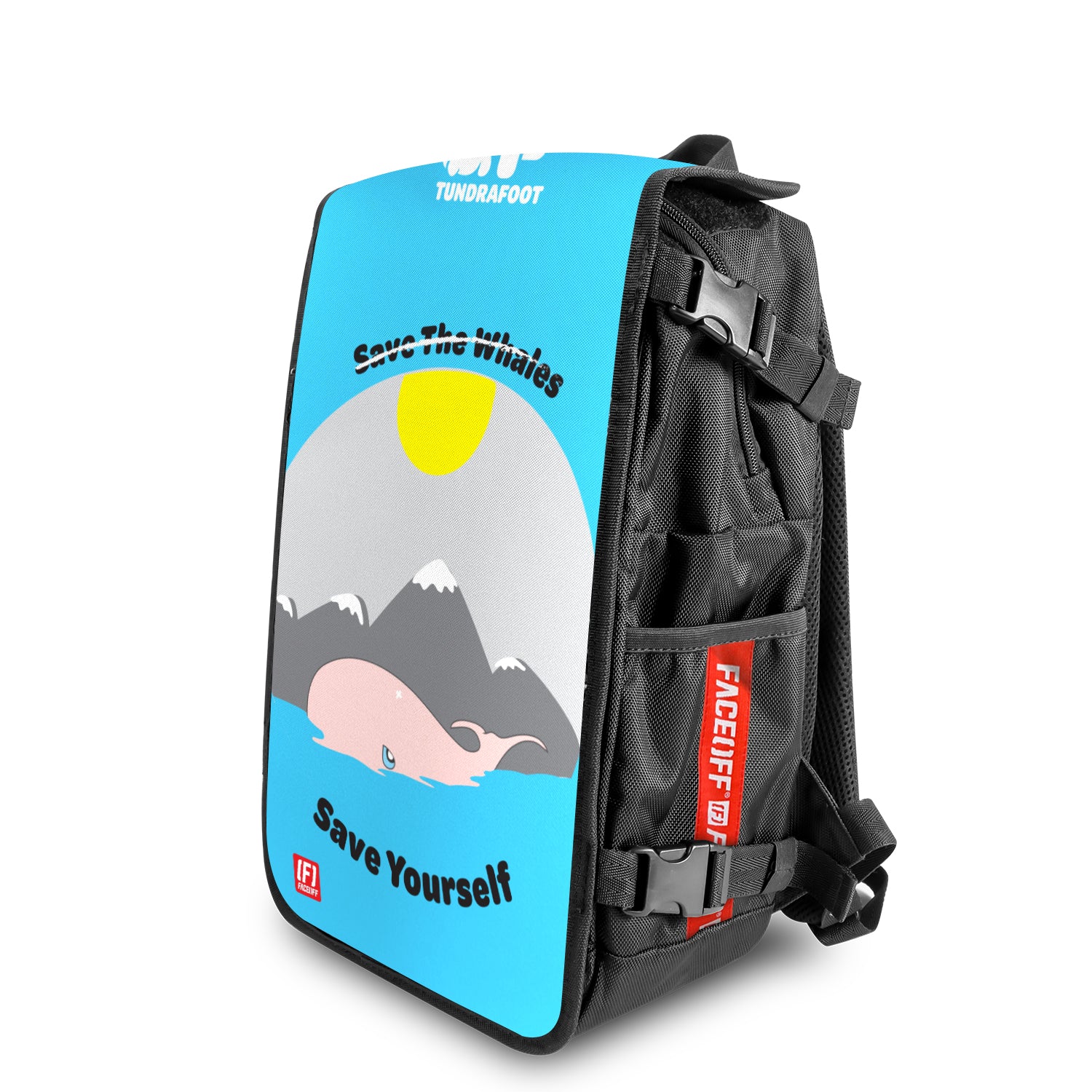 Save The Whales nature backpack Angle view - FaceOff