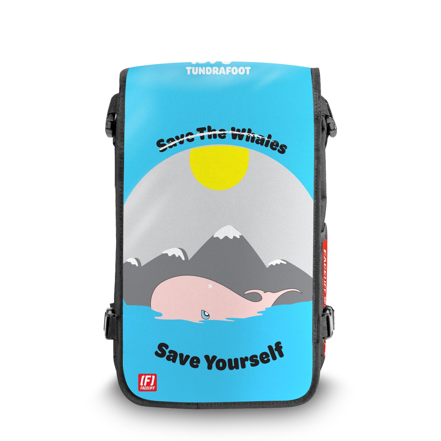 Save The Whales nature backpack Front view - FaceOff