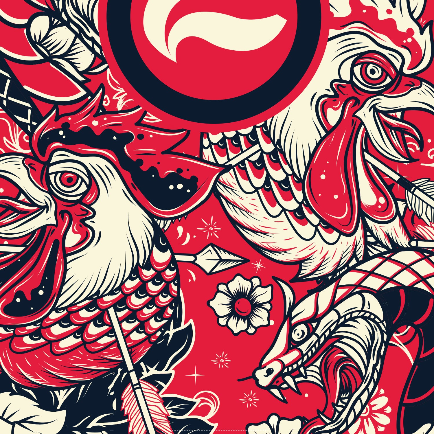 Snakes & Roosters - Medium