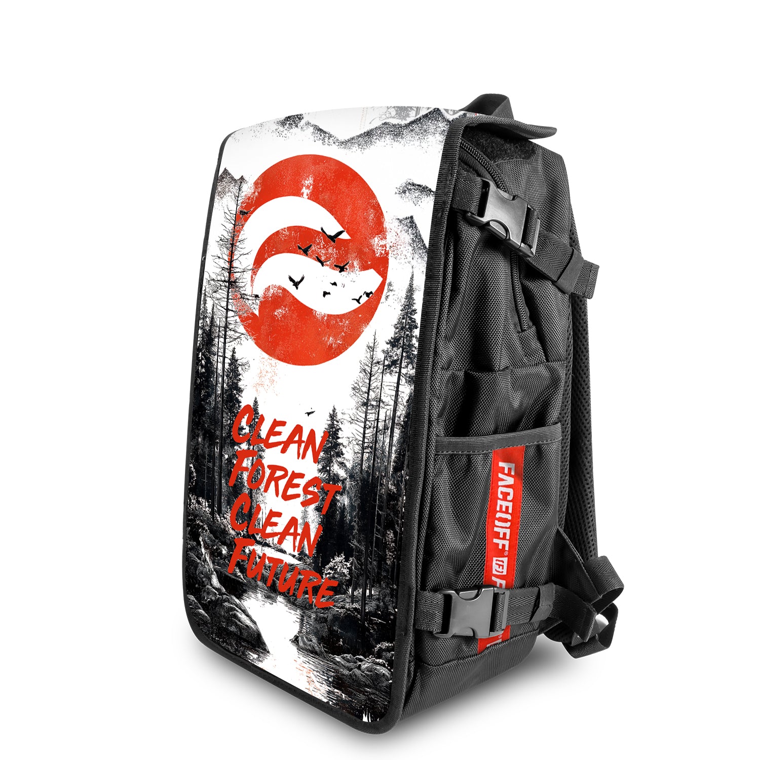 Save The Trees nature backpack Angleview - FaceOff