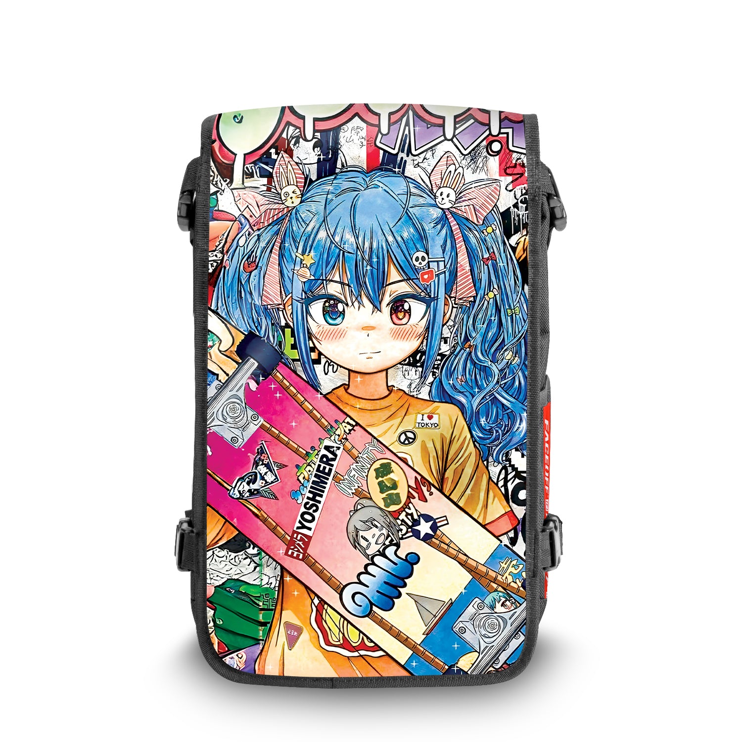 Yoshimera Anime backpack – front view – FaceOff