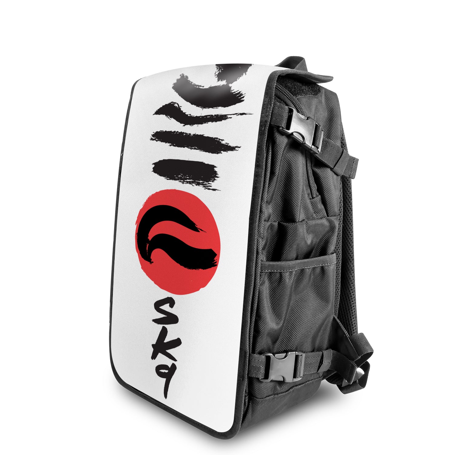 Zen 9 Japanese art backpack Angle View - FaceOff