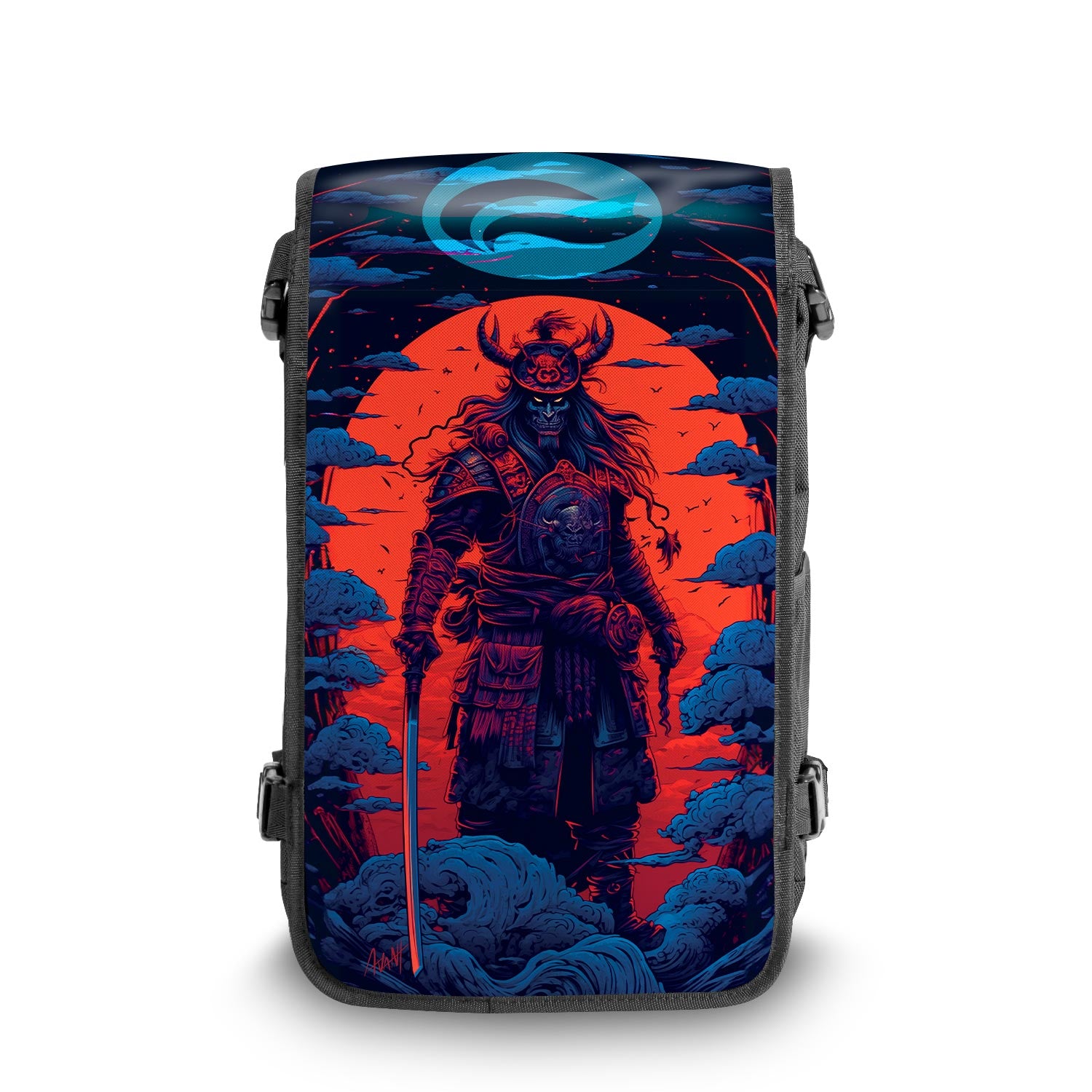 Shadow Blade Japanese art backpack Front View - FaceOff