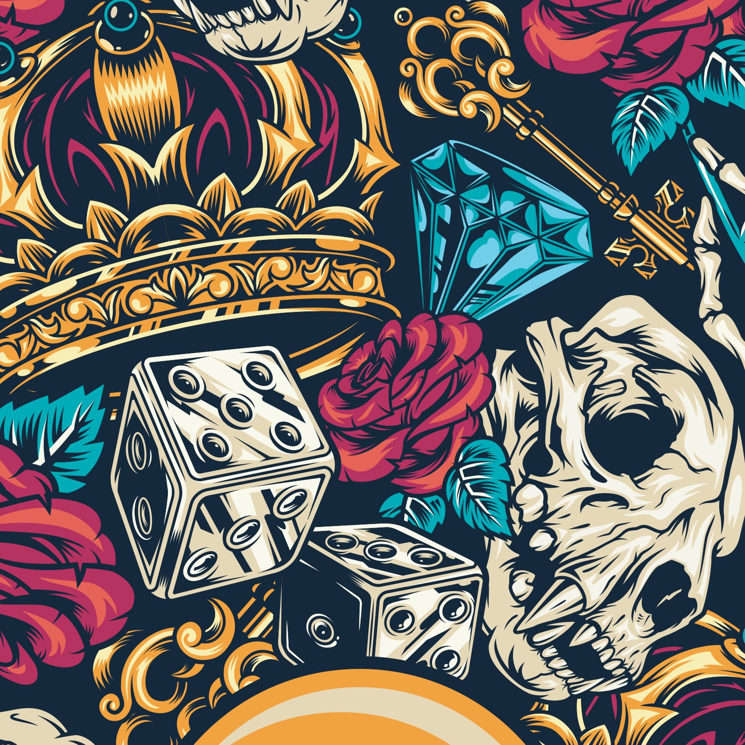 Crown & Dice - Small