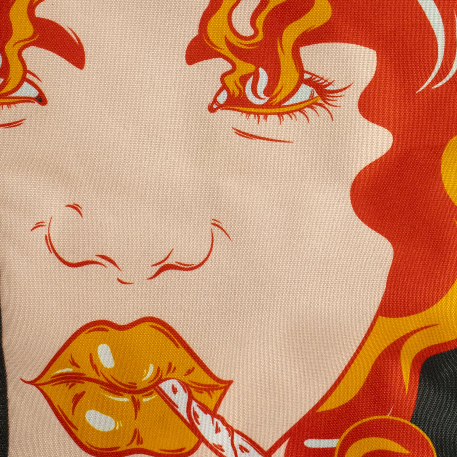 Girl on Fire street art backpack with closeup – FaceOff