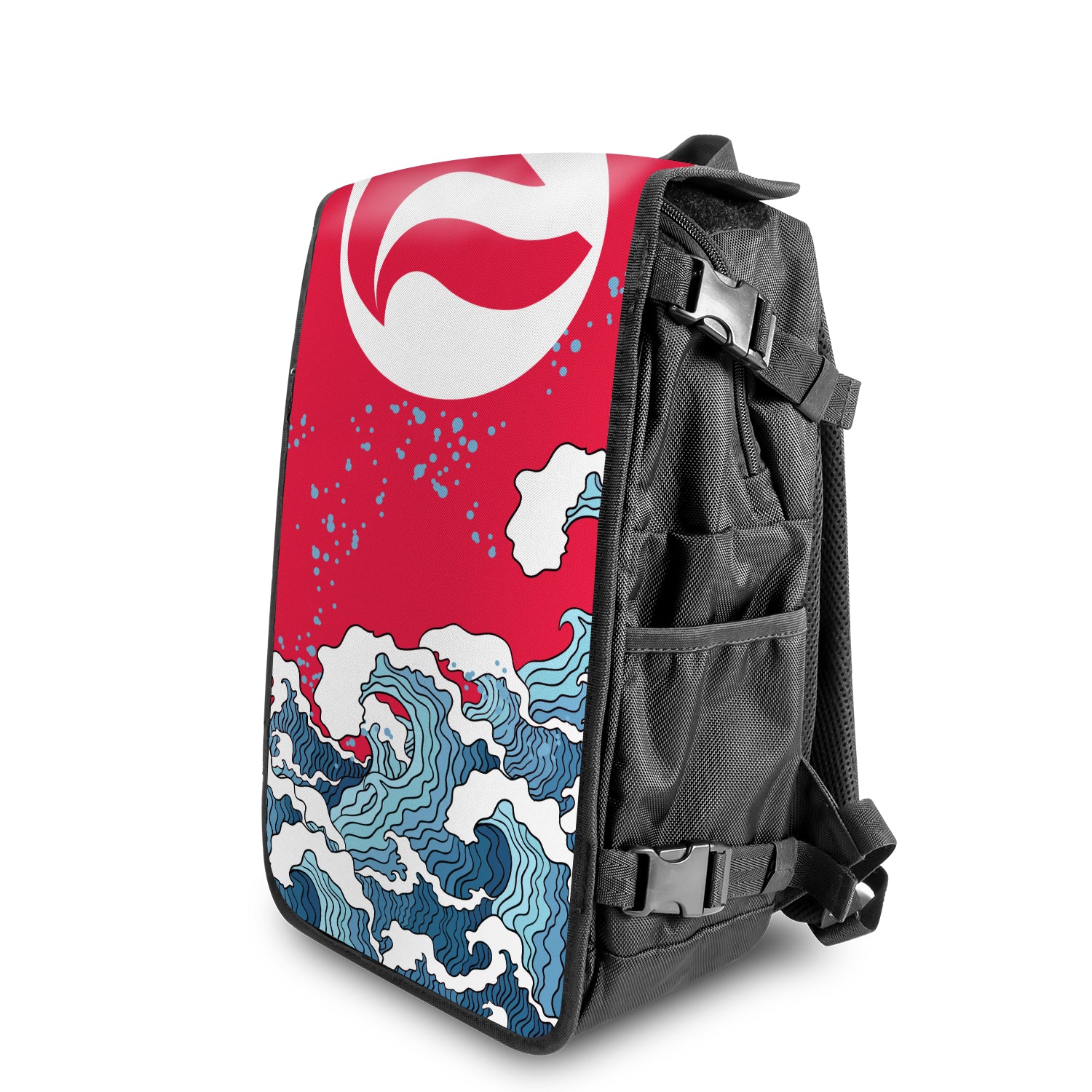 Rising Sun Japanese art backpack angle View - FaceOff