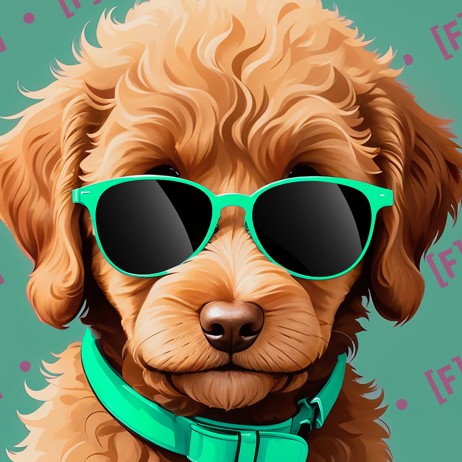 Golden Doodle W/Shades - Large