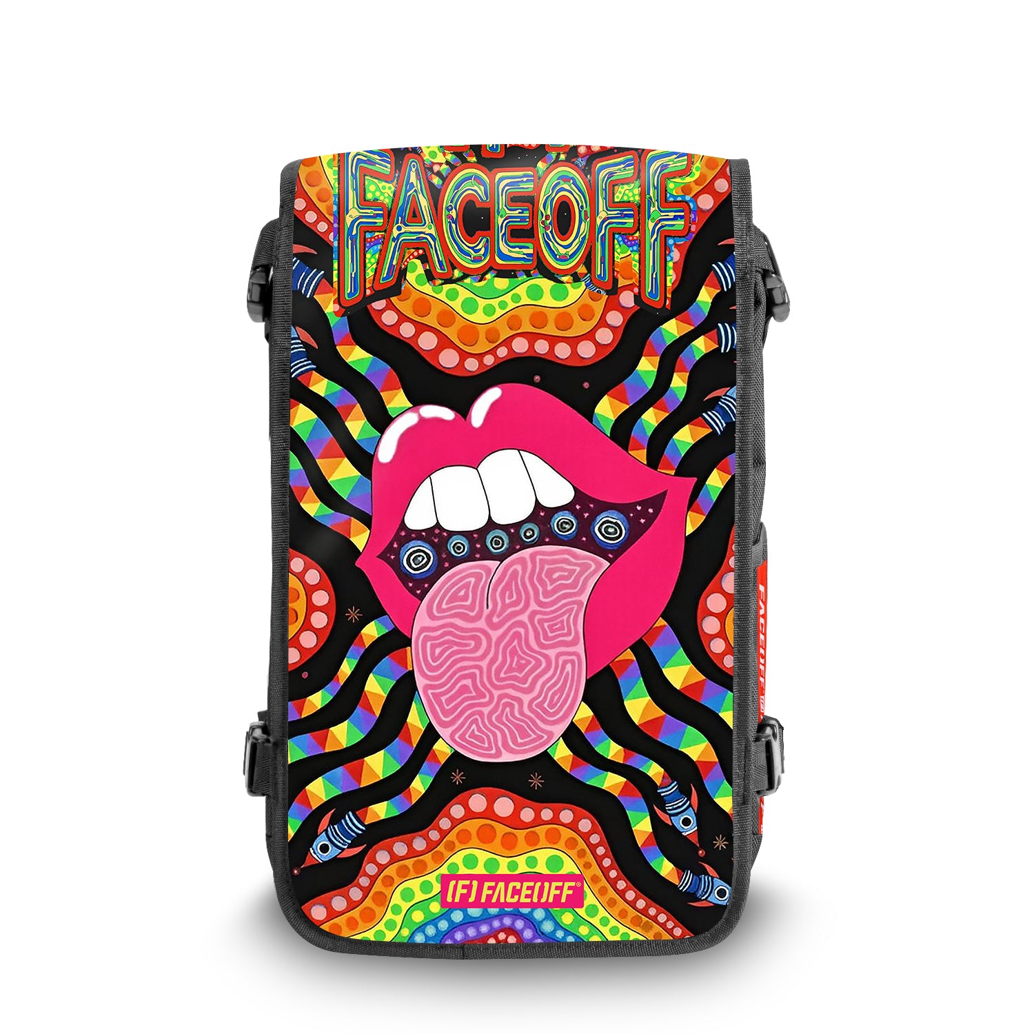 Acid Orbit Reaper gothic skull backpack with dark design front view - FaceOff