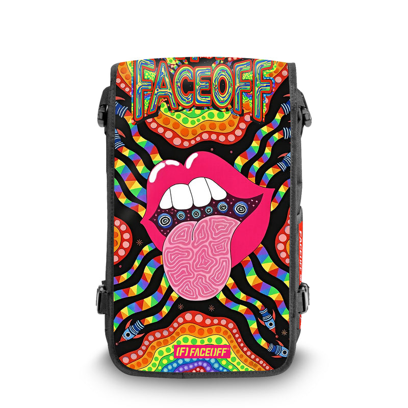 Acid Orbit Reaper gothic skull backpack with dark design front view - FaceOff