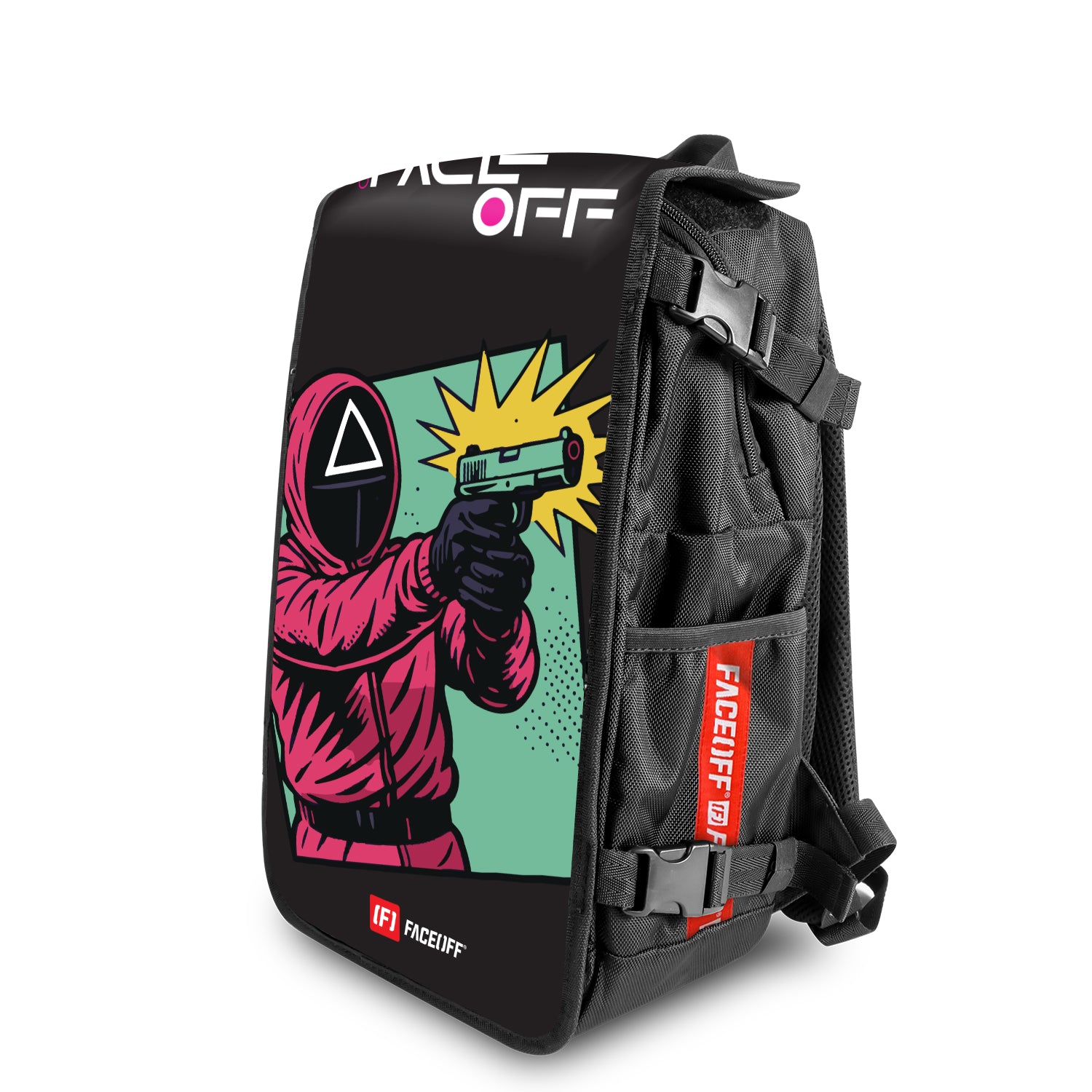 Choose Wisely Game On backpack with swappable face angle view- FaceOff