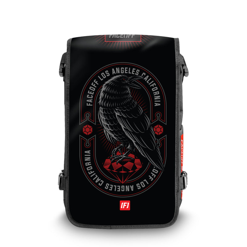 Corvus Shredder Skateboard backpack with swappable face front view- FaceOff