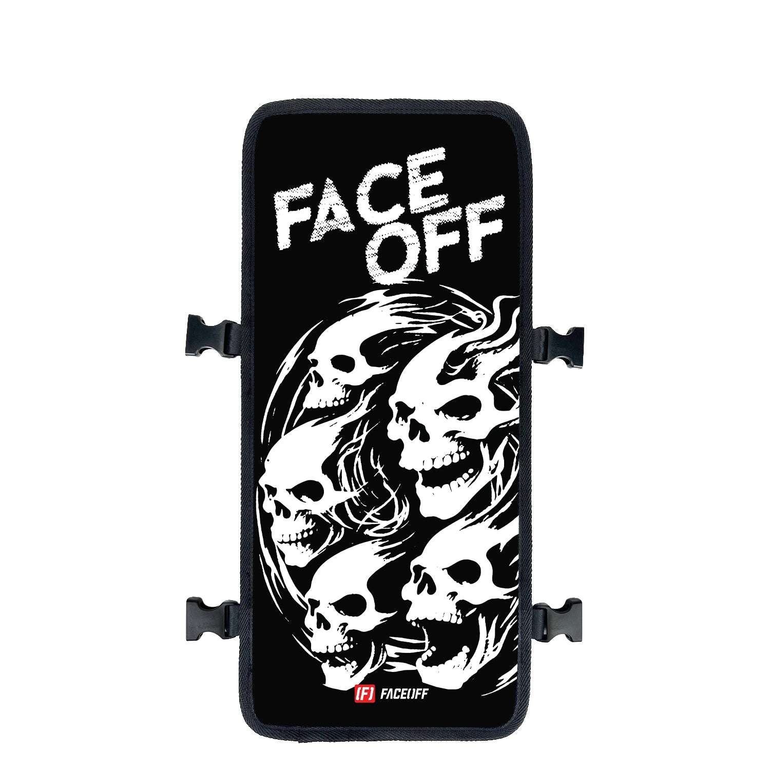 Dead Drop skate backpack with swappable face cover Front view- FaceOff