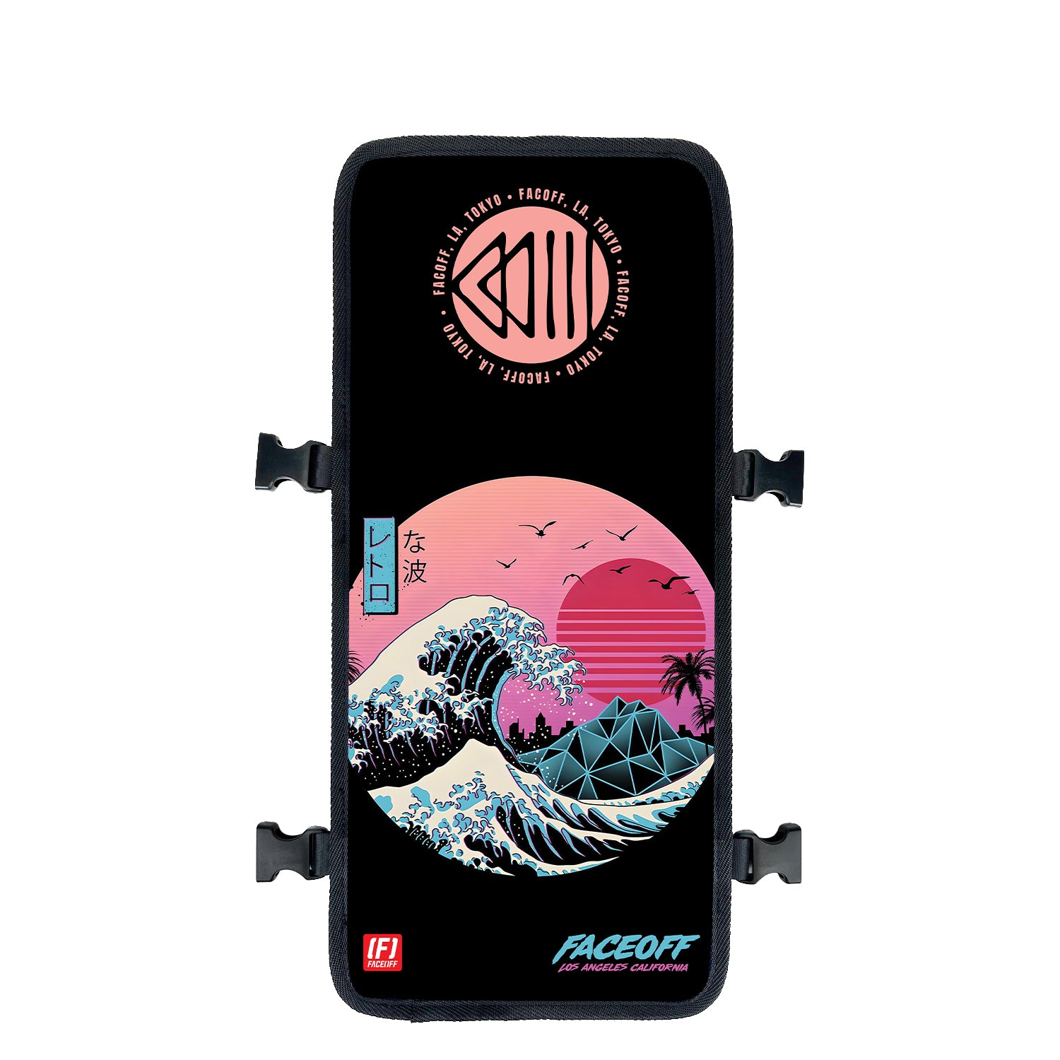 Great Retro Wave Japanese art backpack face cover Front View - FaceOff