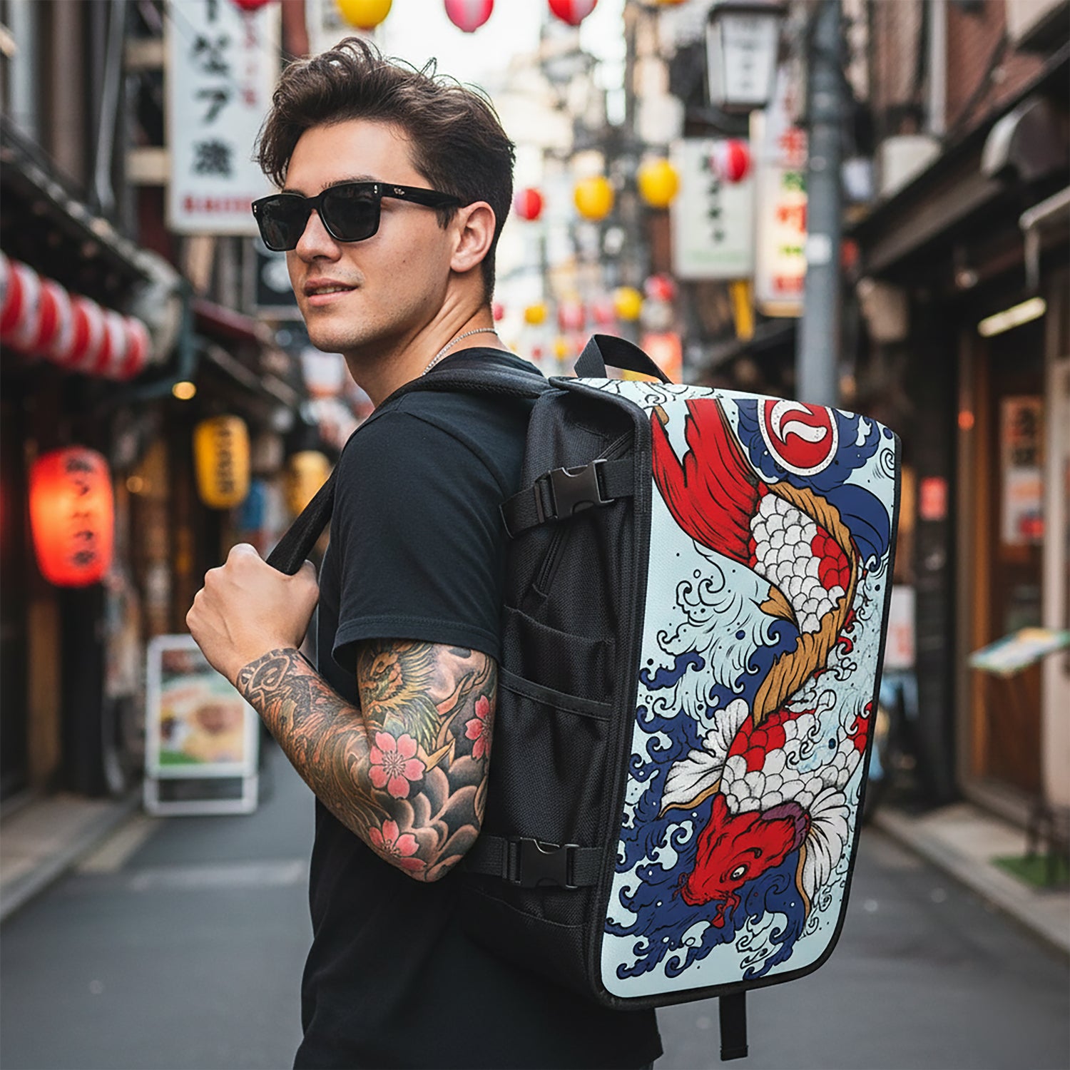 Koi Japanese art backpack Lifestyle - FaceOff