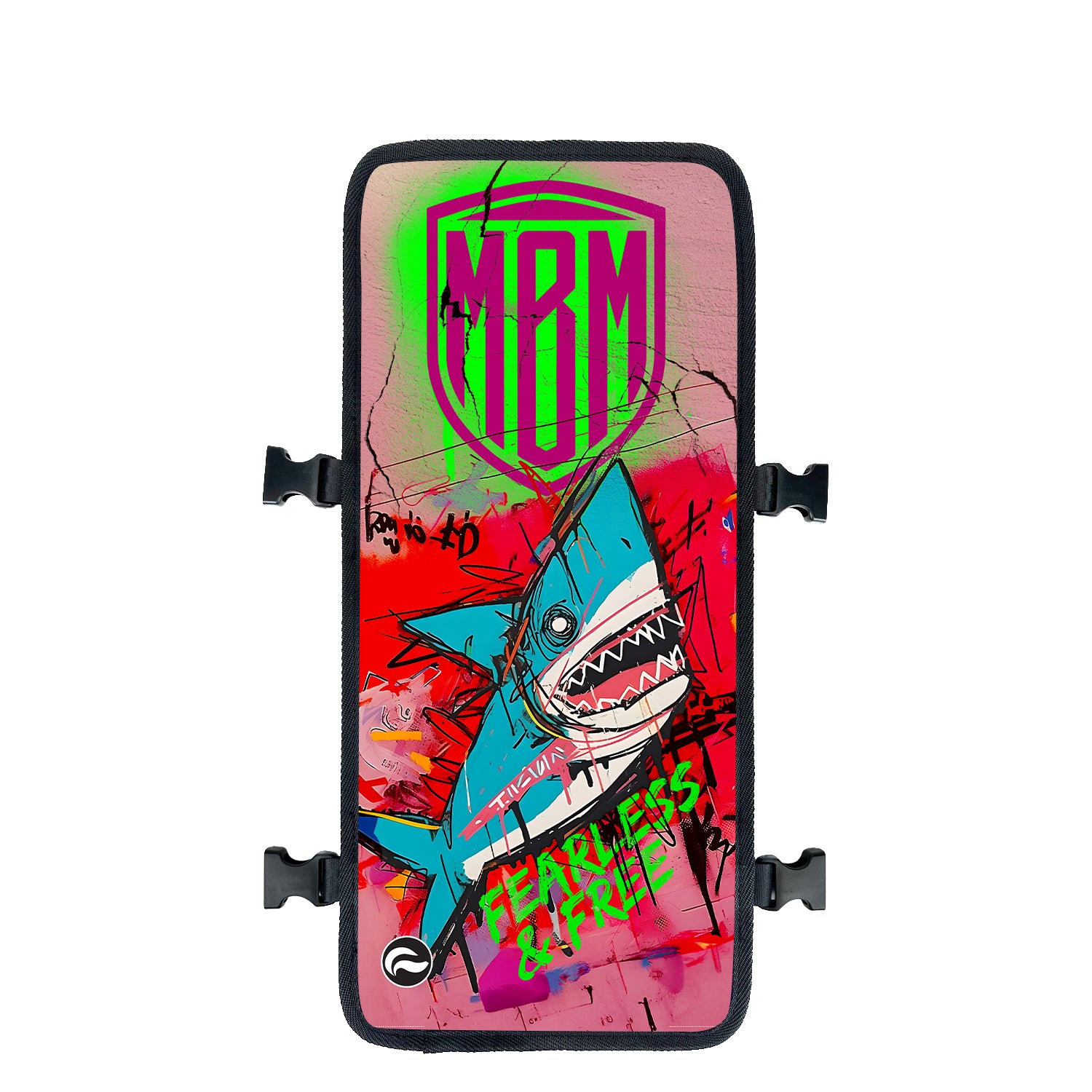 Shark MBM Manboy Mafia backpack with bold positive design face cover – FaceOff