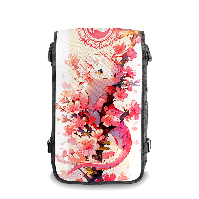 Pink Axolotl Anime backpack – Front view – FaceOff