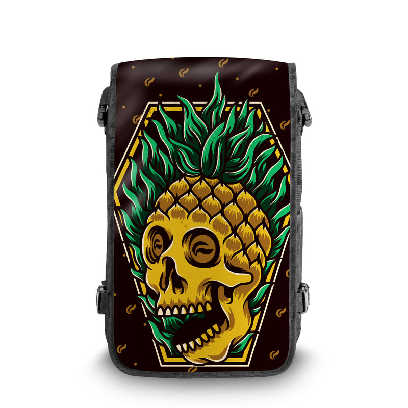 Pineapple Skull Skull & Bones backpack Front View - FaceOff