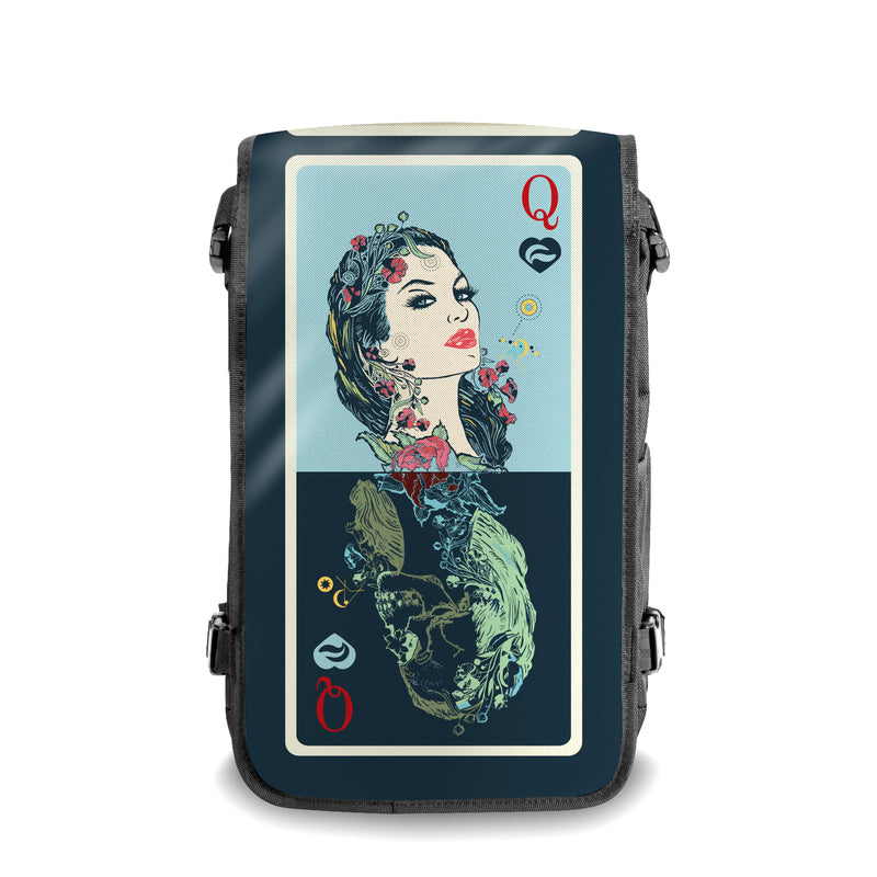 Queen of Death Skull & Bones backpack front View - FaceOff