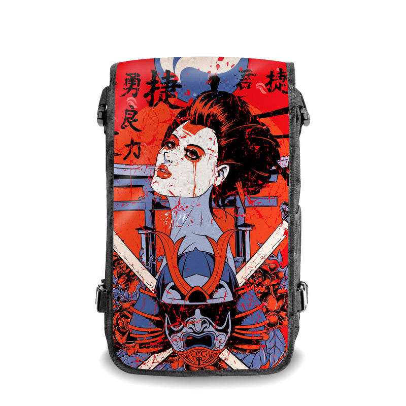 Samurai Japanese art backpack Front View - FaceOff