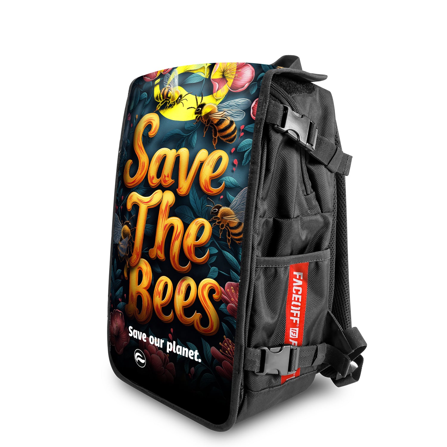 Save The Bees nature backpack angle view - FaceOff