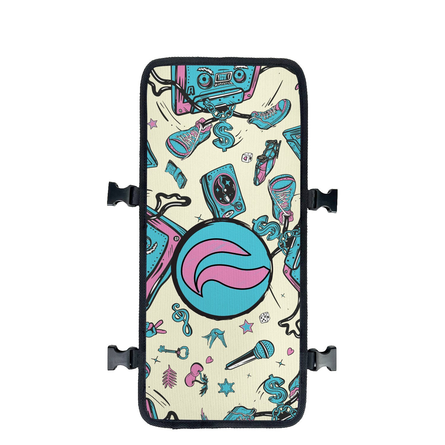 Street 90s street art backpack with face cover view – FaceOff