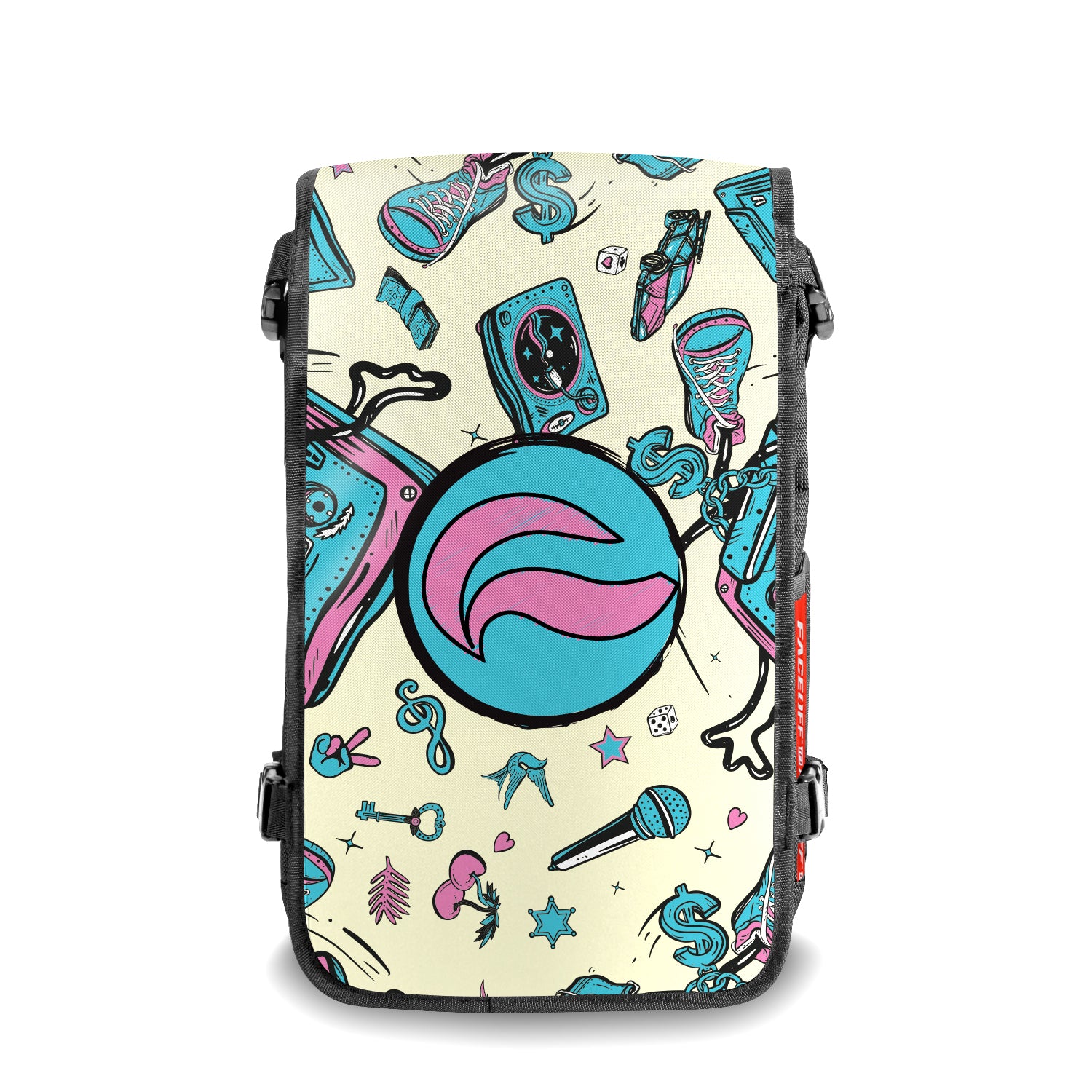 Street 90s street art backpack with front view – FaceOff