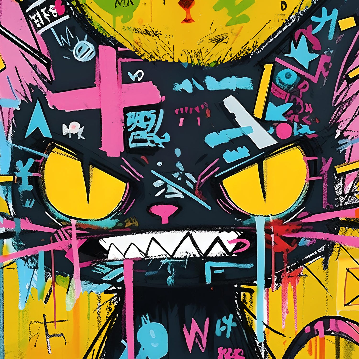 Urban Whiskers MBM Manboy Mafia backpack with bold positive design close up view – FaceOff