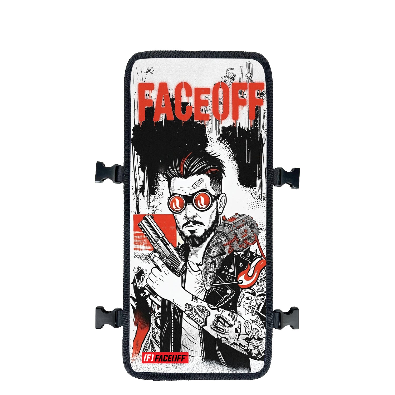 sector zero street art backpack with face cover front view – FaceOff