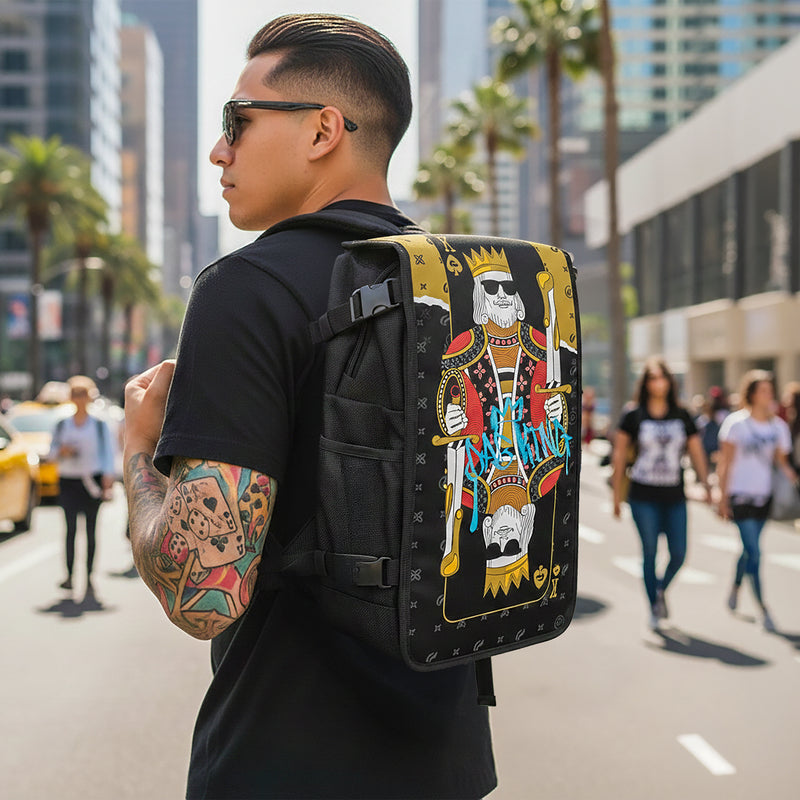 Dab King Black street art backpack lifestyle view – FaceOff
