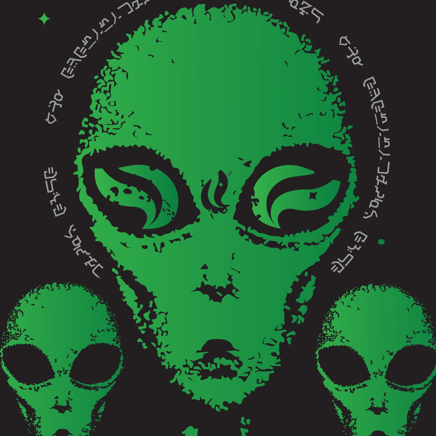 Green Alien Space & Galaxy Backpack – Mystic Cosmic Design close up View | FaceOff