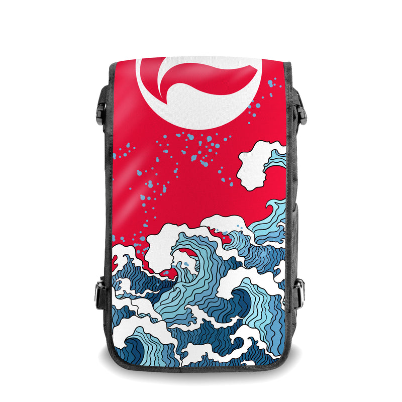Rising Sun Japanese art backpack Front View - FaceOff