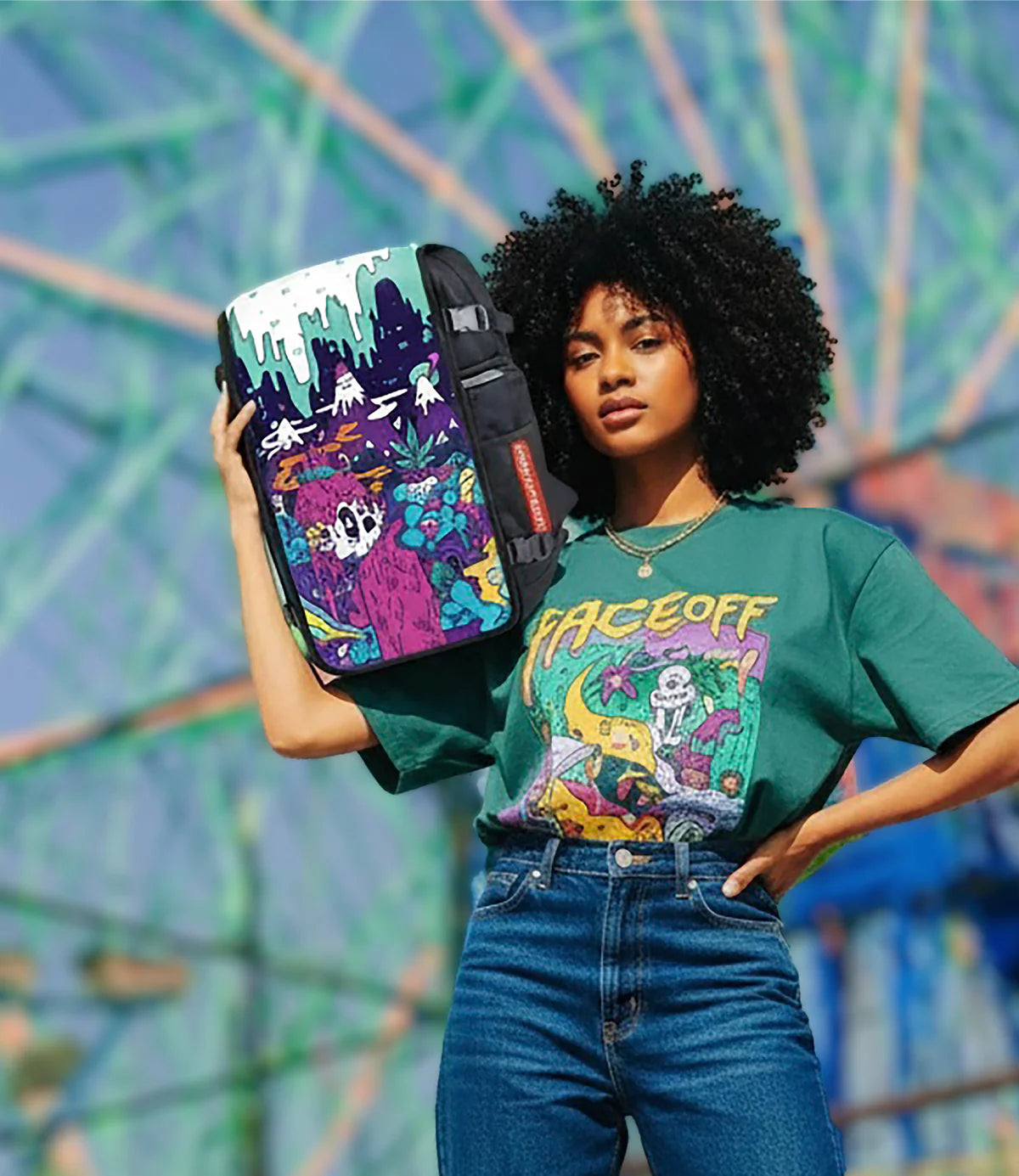 Lucid Dream street art backpack with lifestyle – FaceOff